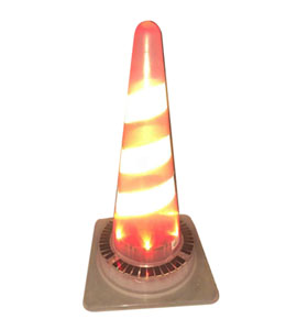Red solar road cone